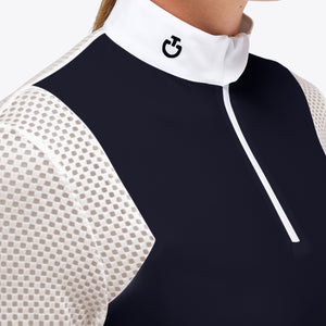 Lightweight Pique and Tech Mesh L/S Zip Competition Polo