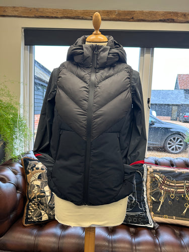 Revo Laser Cut Logo Nylon Puffer Vest w/Detachable Hood