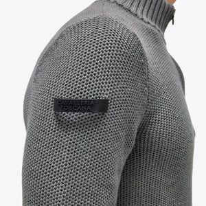 CT Label Half Zip Turtleneck Merino Wool Knit Sweater