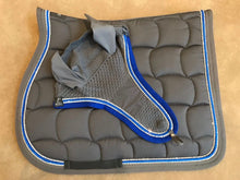 Anna Scarpati saddle pad and veil set grey blue