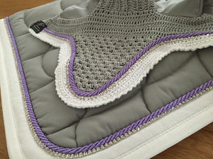 Anna Scarpati saddle pad and veil set grey purple