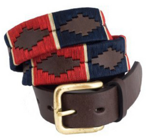 Traditional Argentine Polo Belt - Red River