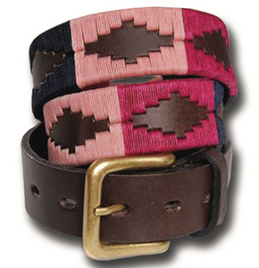 Traditional Argentine Polo Belt - Berry