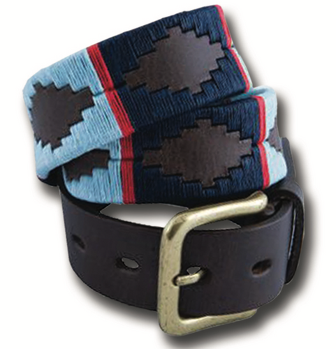 Traditional Argentine Polo Belt - Sky
