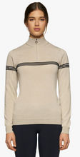CT Merino Blend 1/2 Zip Turtleneck Striped Sweater