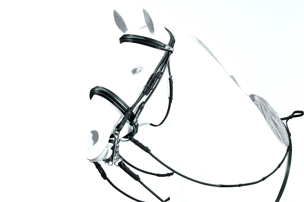 Weymouth Patent Detail Rolled Bridle with dressage Reins