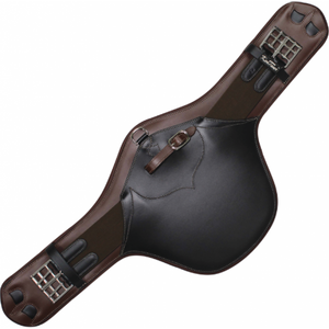 Kentaur Camarque Leather Short Stud Girth-70cm-Black / Tobacco
