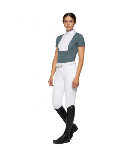 Micro Sequins Half Zip Competition Polo